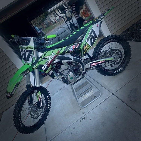 Kawasaki KX250F with Core Grip frame grip tape guards